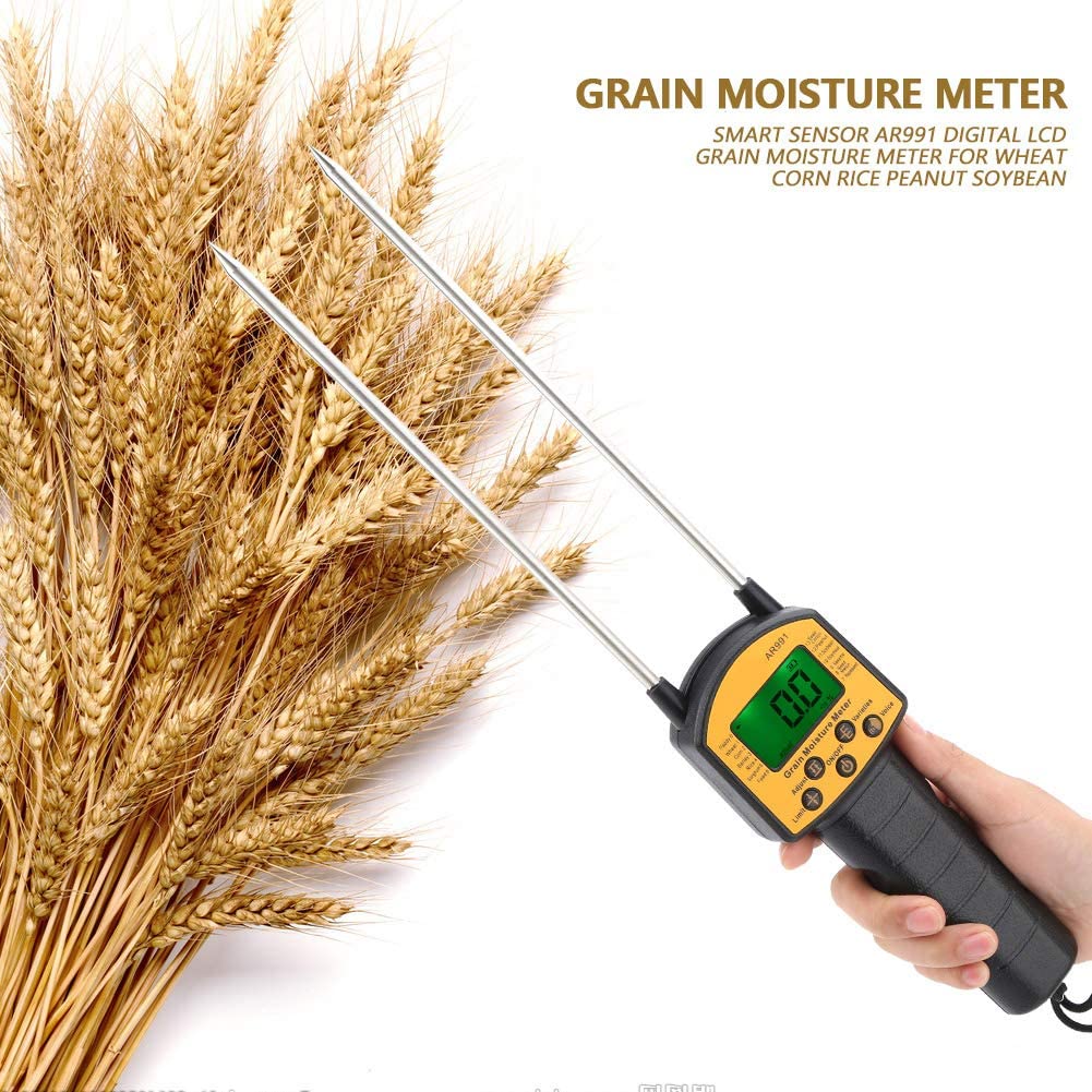 Portable Hay Moisture Meter Digital LCD Grain Moisture Meter For Wheat Corn Rice Peanut Soybean