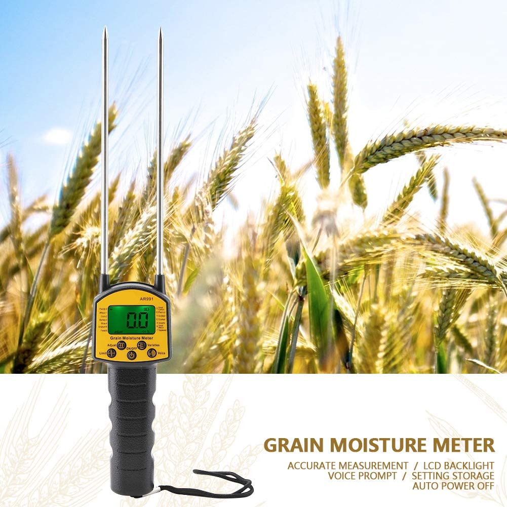 Portable Hay Moisture Meter Digital LCD Grain Moisture Meter For Wheat Corn Rice Peanut Soybean