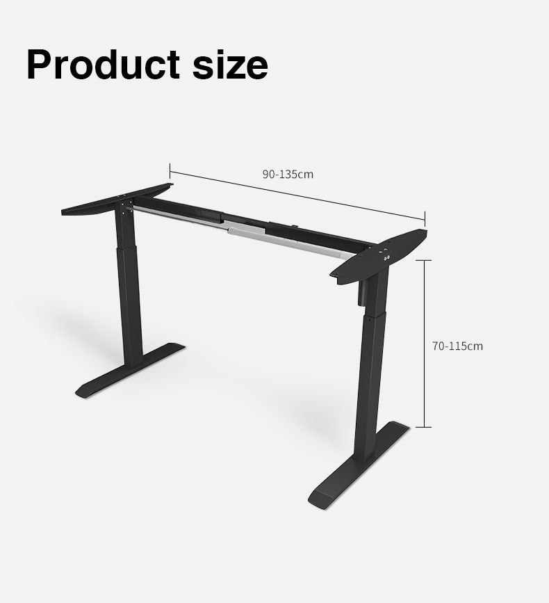 140cm x 60cm Electronic Stand Up Desk Table Office Furniture Modern Ergonomic Standing Frame Adjustable Black