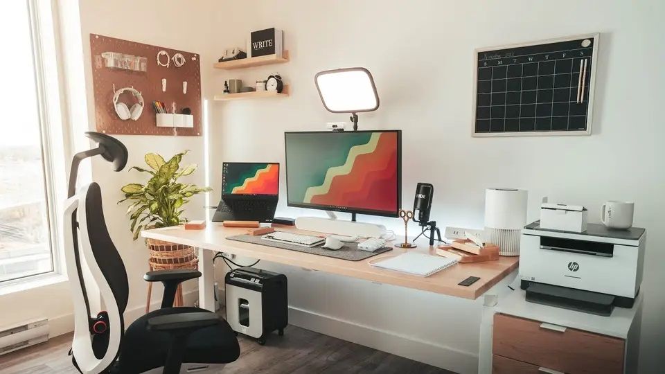 140cm x 60cm Electronic Stand Up Desk Table Office Furniture Modern Ergonomic Standing Frame Adjustable Black