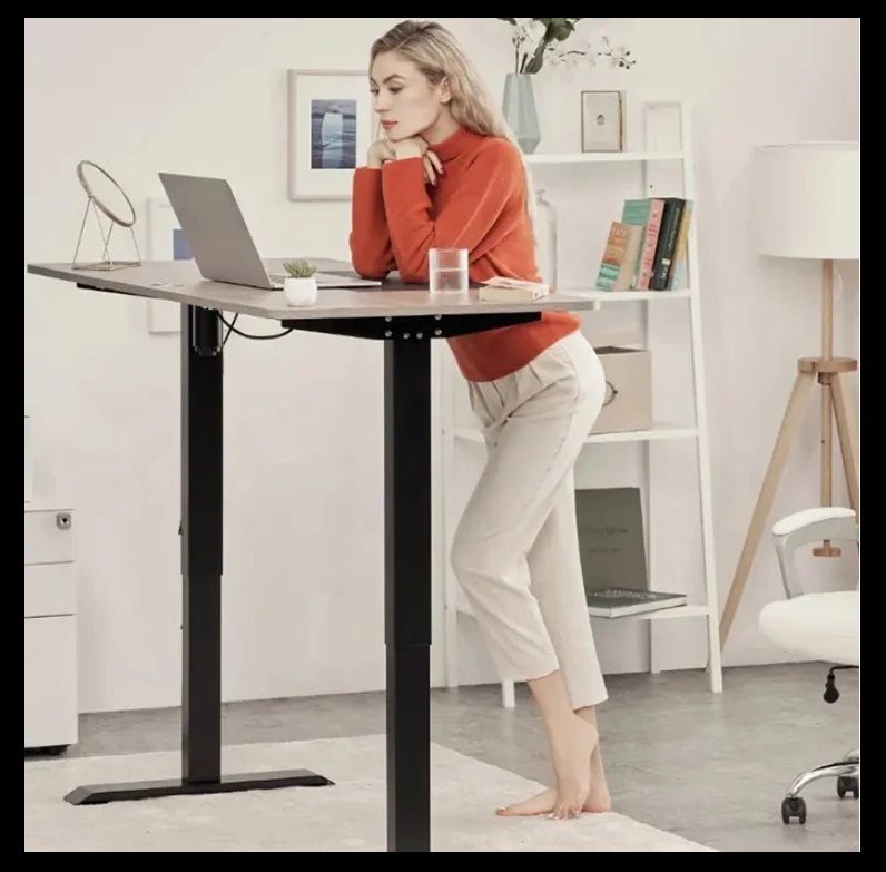 140cm x 60cm Electronic Stand Up Desk Table Office Furniture Modern Ergonomic Standing Frame Adjustable Black