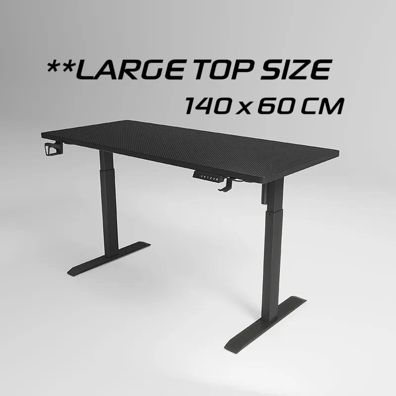 140cm x 60cm Electronic Stand Up Desk Table Office Furniture Modern Ergonomic Standing Frame Adjustable Black