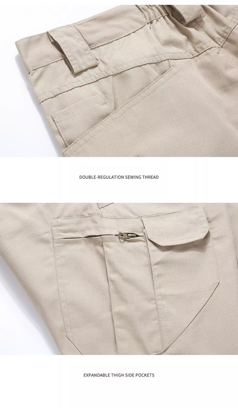 Army KHAKI Tactical Waterproof Cargo Shorts pants Combat Hiking Various Sizes Green Grey Black