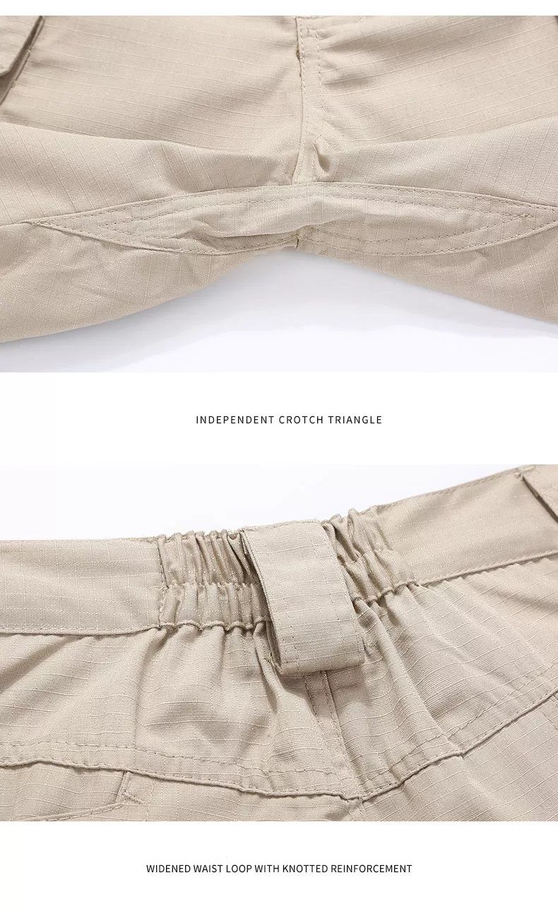 Army KHAKI Tactical Waterproof Cargo Shorts pants Combat Hiking Various Sizes Green Grey Black