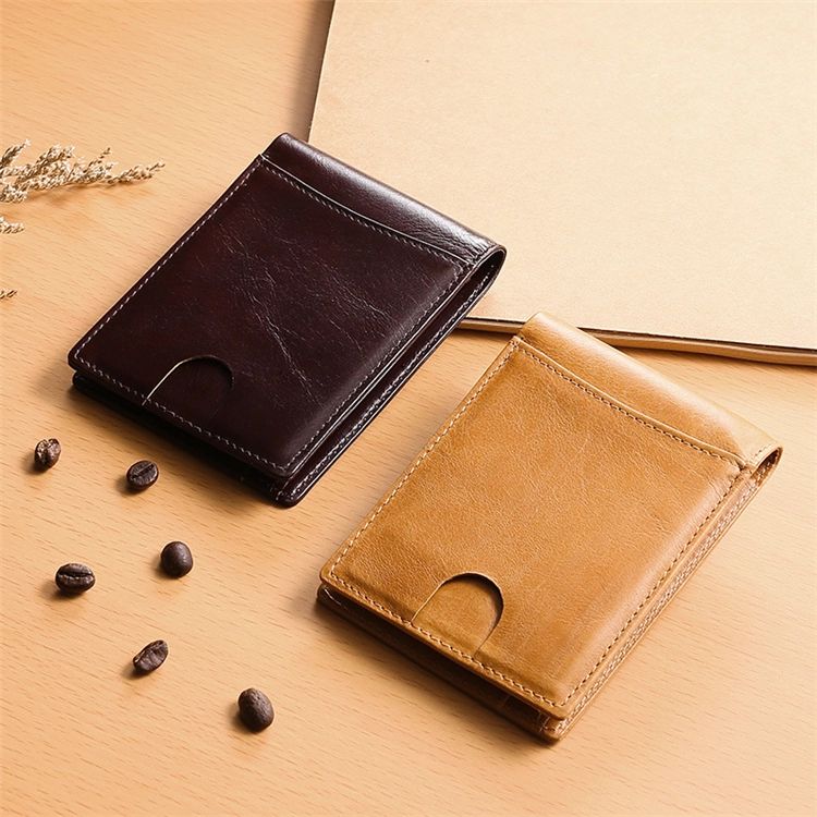 Men 100% Genuine Cow Leather Wallet Card RFID Purse BLACK or Brown