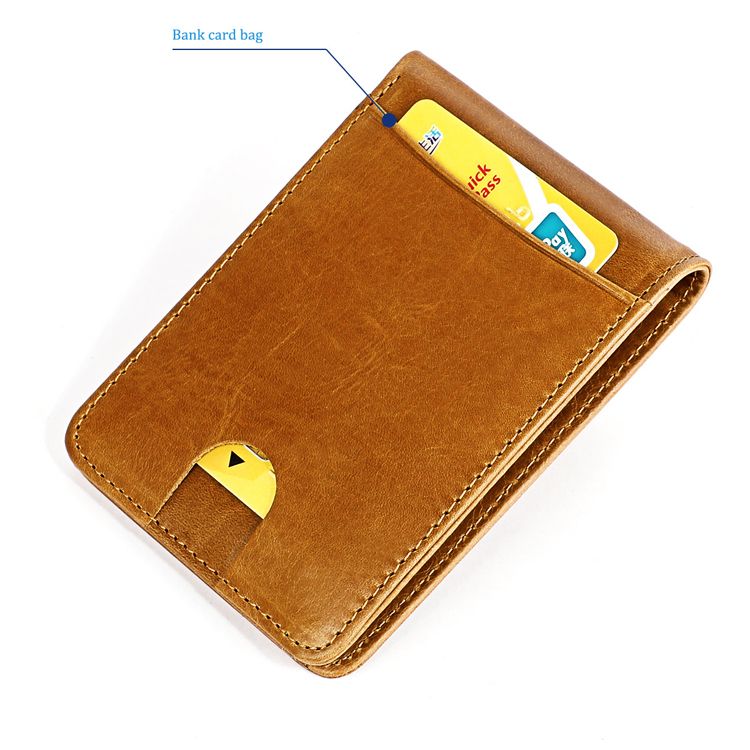 Men 100% Genuine Cow Leather Wallet Card RFID Purse BLACK or Brown