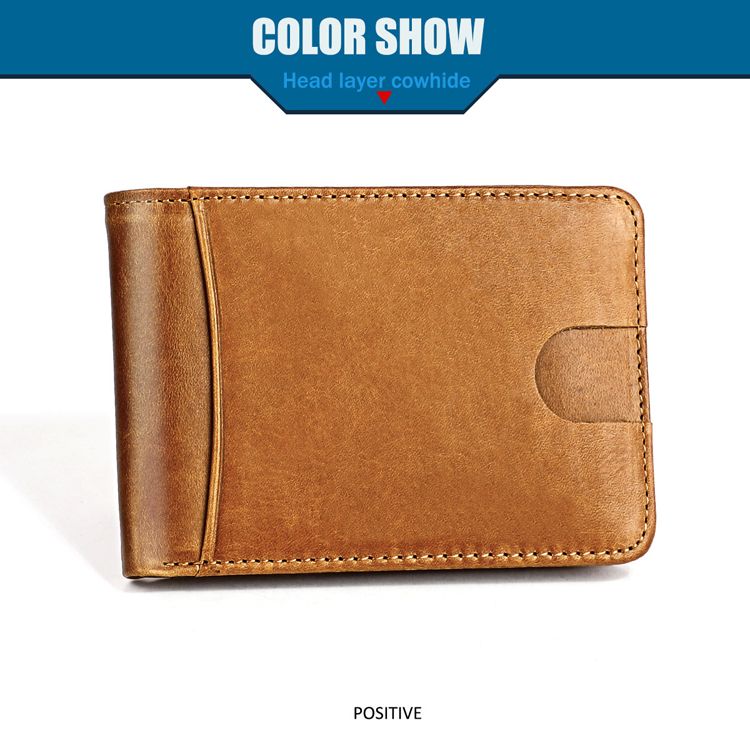 Men 100% Genuine Cow Leather Wallet Card RFID Purse BLACK or Brown