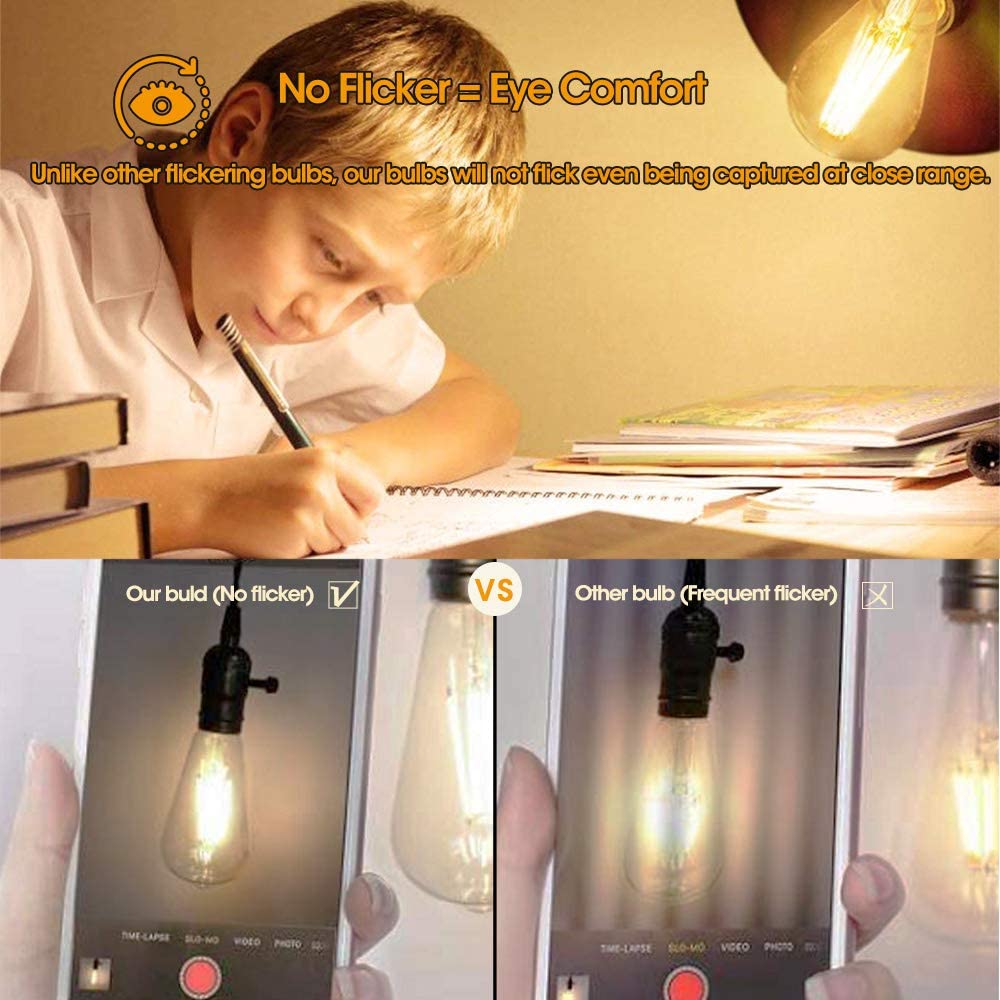 4W LED Filament Edison Amber Warm White Light Bulb B22 PIN Dimmable Tint Lamp E27 Screw