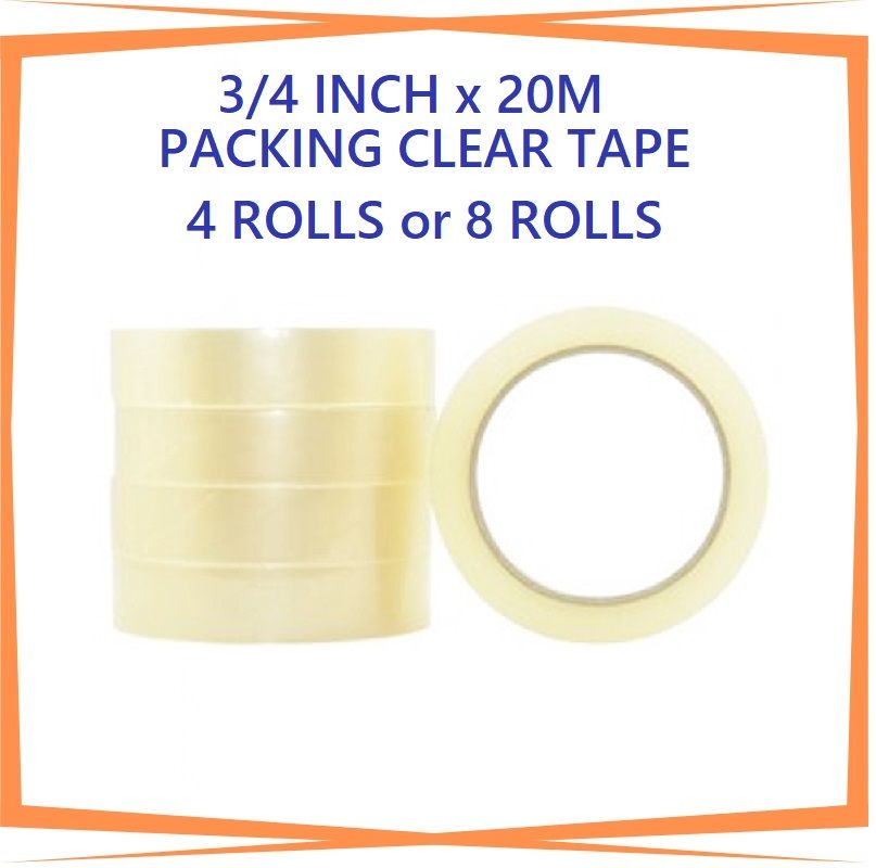 Budget Cellotape Cello Packing Tape Clear 3/4″ X 20m 4 Pack r 8 pack