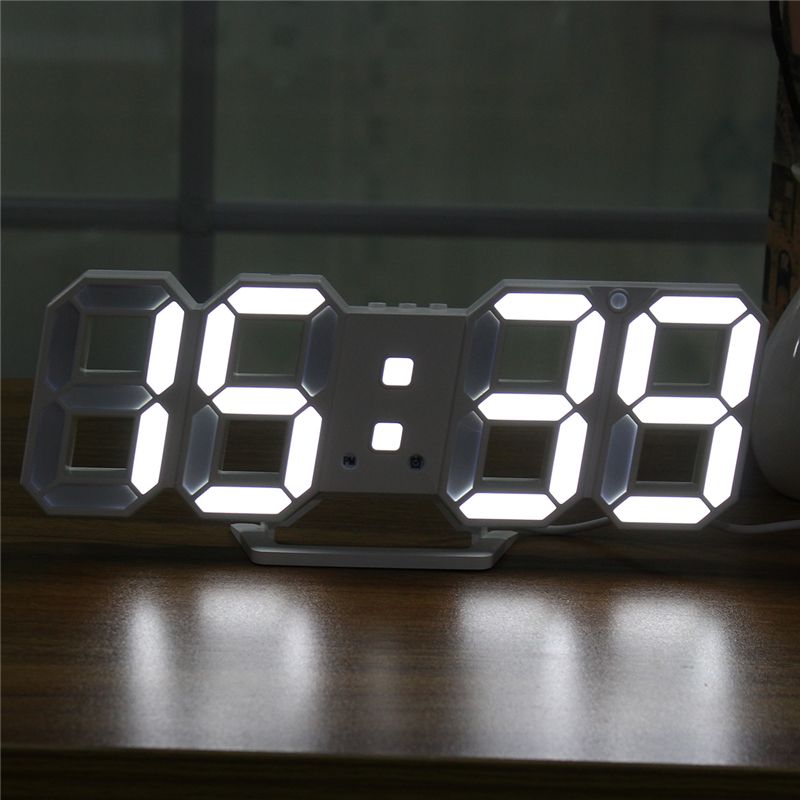 Digital Led Alarm Watch Wall Clock 3D Temp Light Thermometer