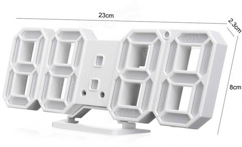 Digital Led Alarm Watch Wall Clock 3D Temp Light Thermometer