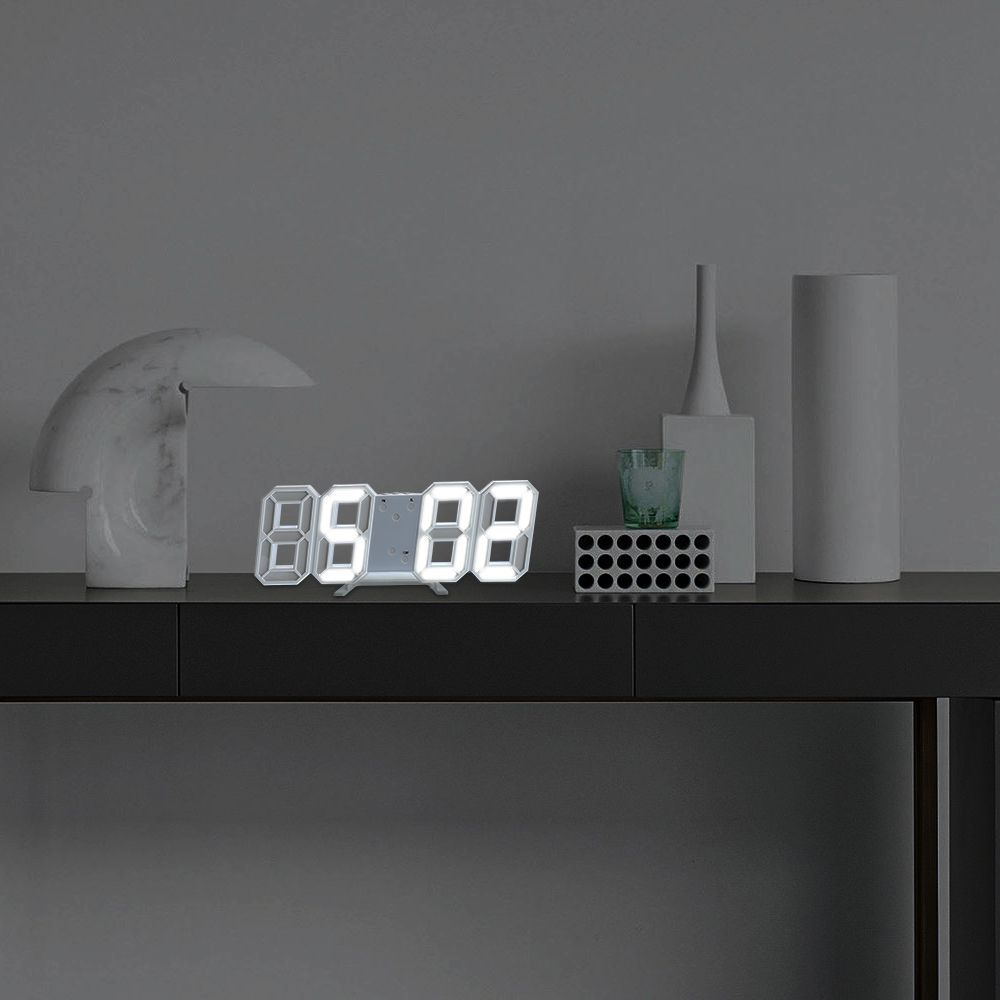 Digital Led Alarm Watch Wall Clock 3D Temp Light Thermometer