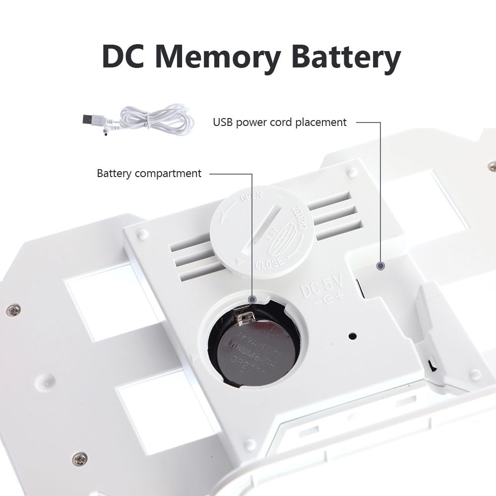 Digital Led Alarm Watch Wall Clock 3D Temp Light Thermometer