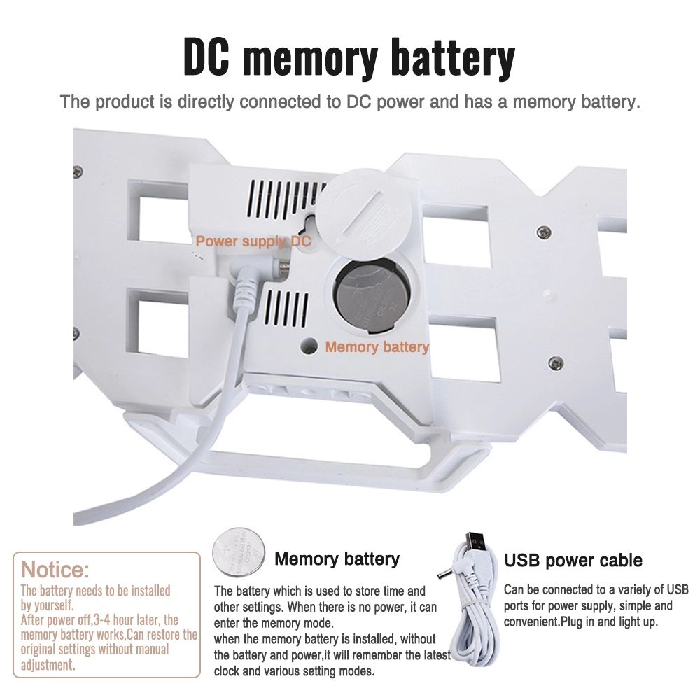 Digital Led Alarm Watch Wall Clock 3D Temp Light Thermometer