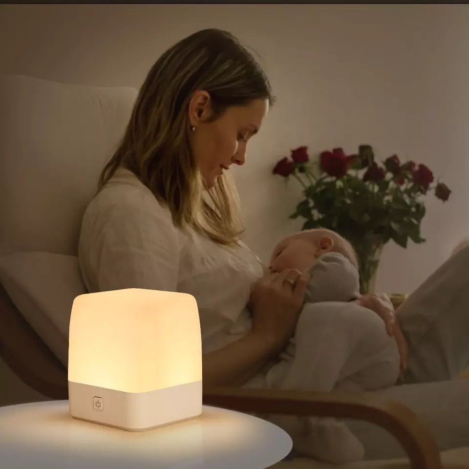 Night Light Touch Bedrooms Portable Table Bedside Lamps Rechargeable Children Baby Cube Rectangular
