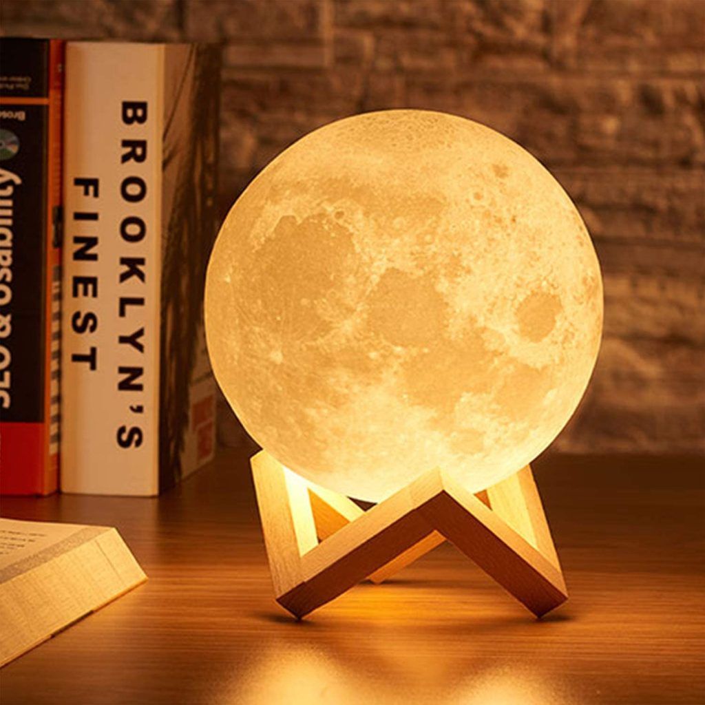 Night Light Touch Moon Lamp16 Colors 3D Stand & Remote Control, Dimmable & Time Setting Rechargeable Lover Birthday Day Gift Bedrooms Portable Table Bedside Lamps Rechargeable LED