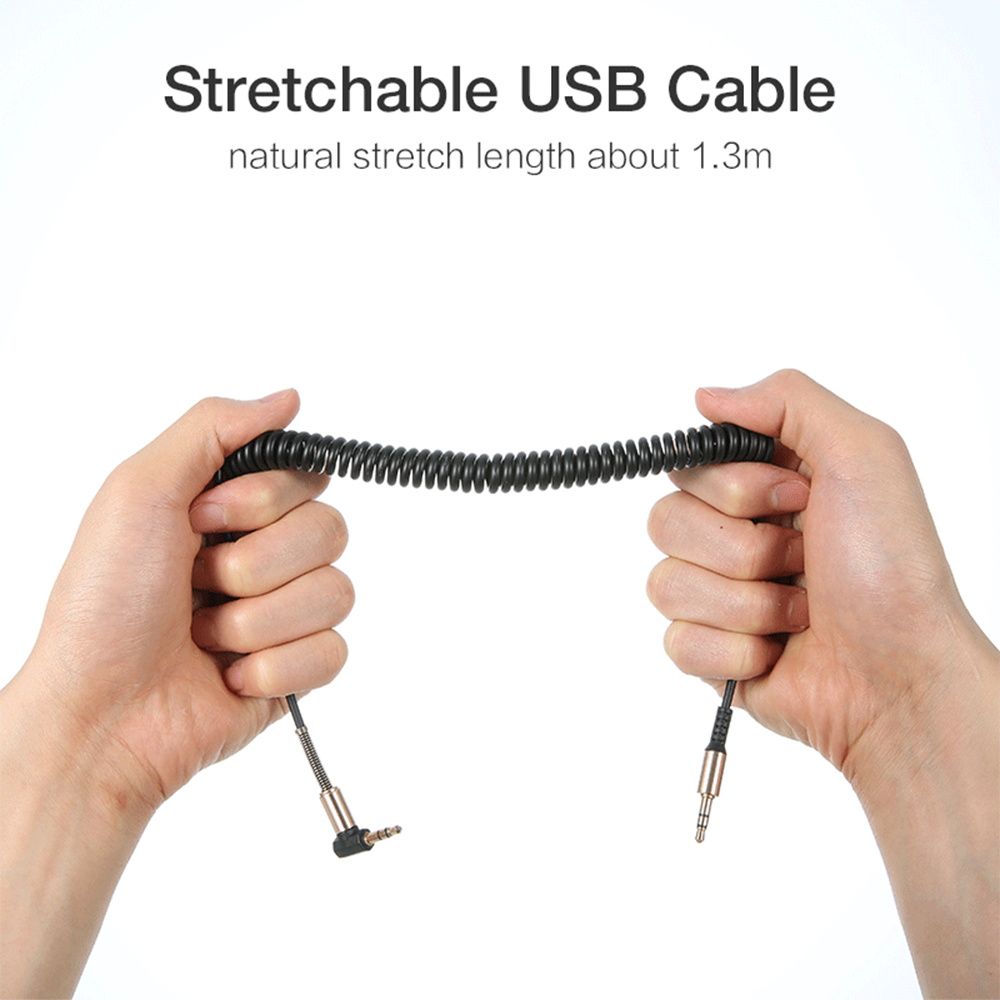3.5 Audio Cable Car Aux Cord Headphones Car Jack L Shape Elbow 90 degree spring