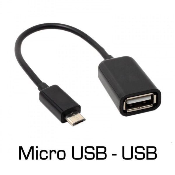 Micro USB Male To USB Adapter Connector OTG Cable Black / White Android