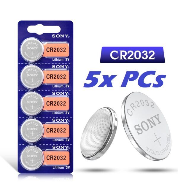 Sony Cr2032 Cell 3V Lithium Battery 5pcs Cr 2032 Cmos Batteries Car Alarm Key