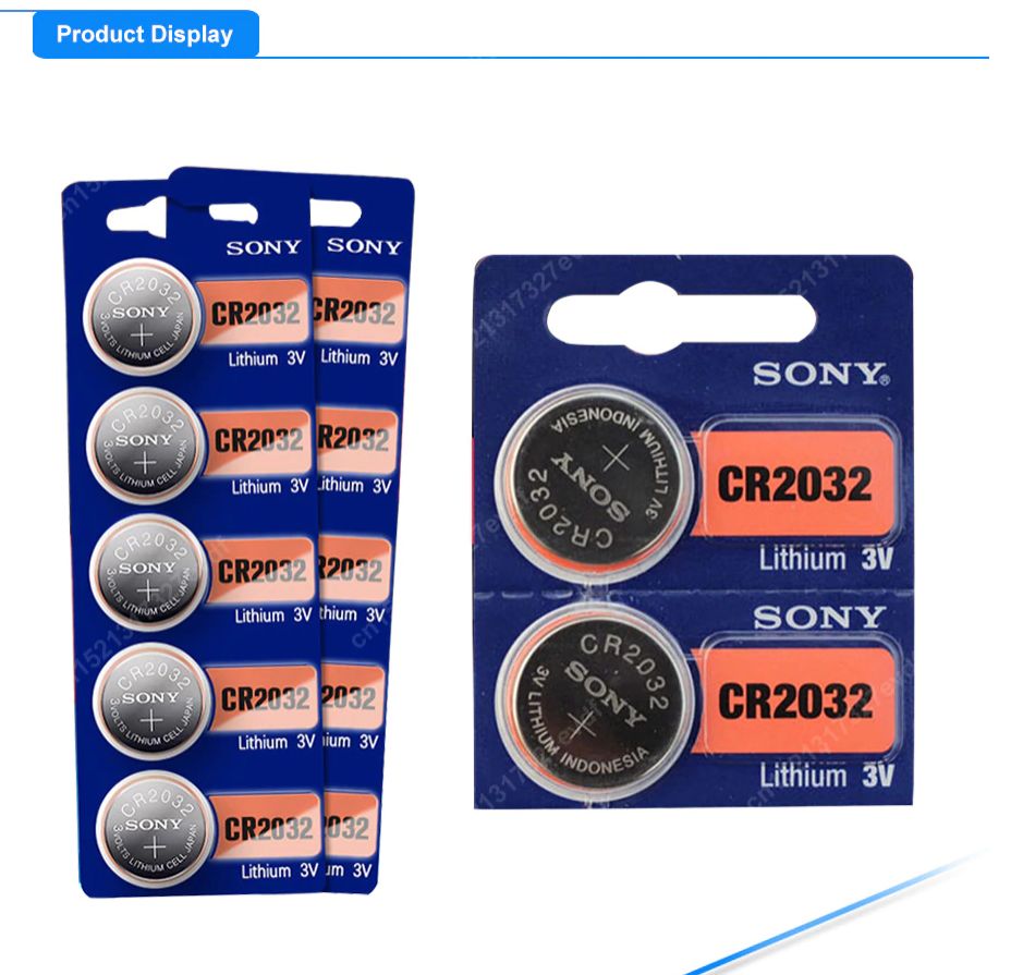 Sony Cr2032 Cell 3V Lithium Battery 5pcs Cr 2032 Cmos Batteries Car Alarm Key