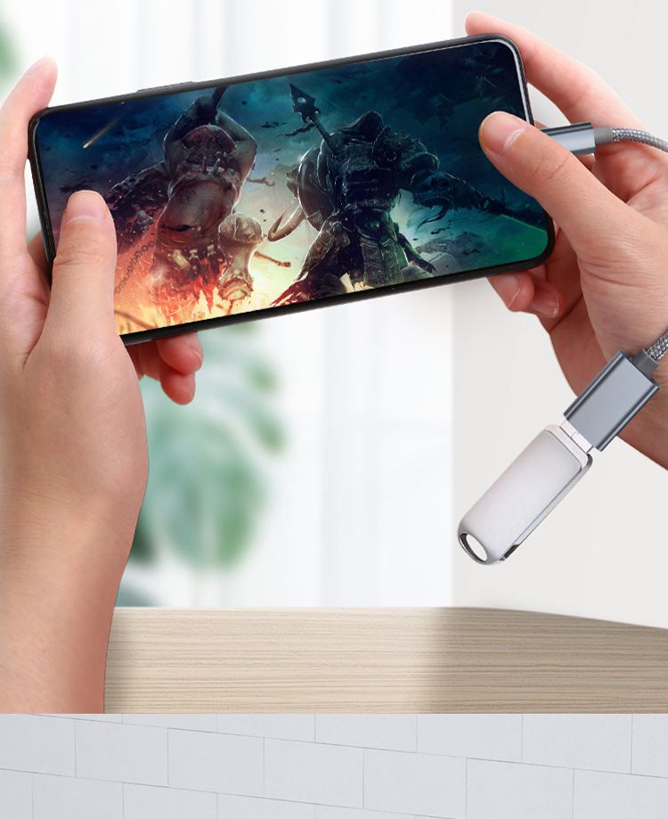 TYPE C Data OTG Connect Kit Adapter Connector Cable USB Braided Woven Grey Silver