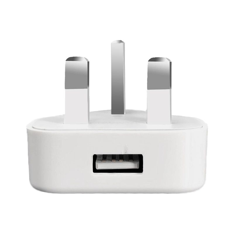 UK 3 Pin Plug USB Mains Charger Adapter, 1AMP 1000mAh Fast Speed Universal Travel USB Wall Charger For IPhone,iPad, IPod And Samsung Galaxy Tab, HTC, Tablet & USB Socket Devices White