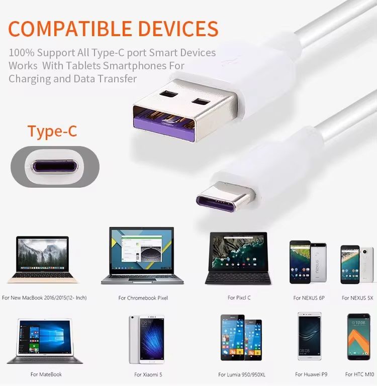 USB Type C Cable 5A Fast Charging 3 Meters , USB C to USB A Charger Cord Support QC 3.0 USB 2.0 480Mbps Data Transfer Compatible Galaxy S10 S9 S21, Note 10 9,Other USB-C