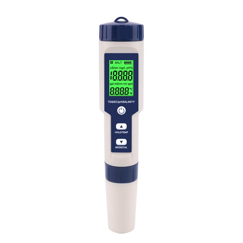 5 In 1 Digital PH Meter With TDS EC Salinity Temperature Measurement Waterproof PH TDS Temp 0.01 Resolution High Accuracy Pen Type Tester, Water Tester For Water, Wine, Spas, Aquariums