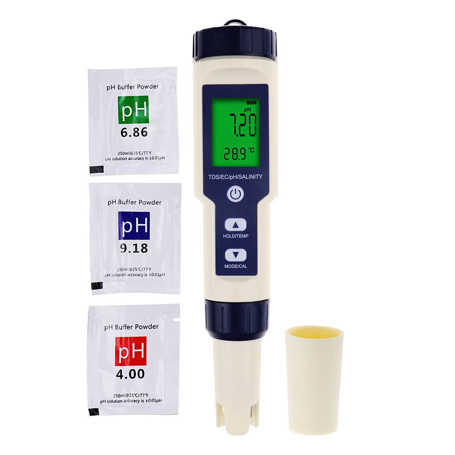 5 In 1 Digital PH Meter With TDS EC Salinity Temperature Measurement Waterproof PH TDS Temp 0.01 Resolution High Accuracy Pen Type Tester, Water Tester For Water, Wine, Spas, Aquariums