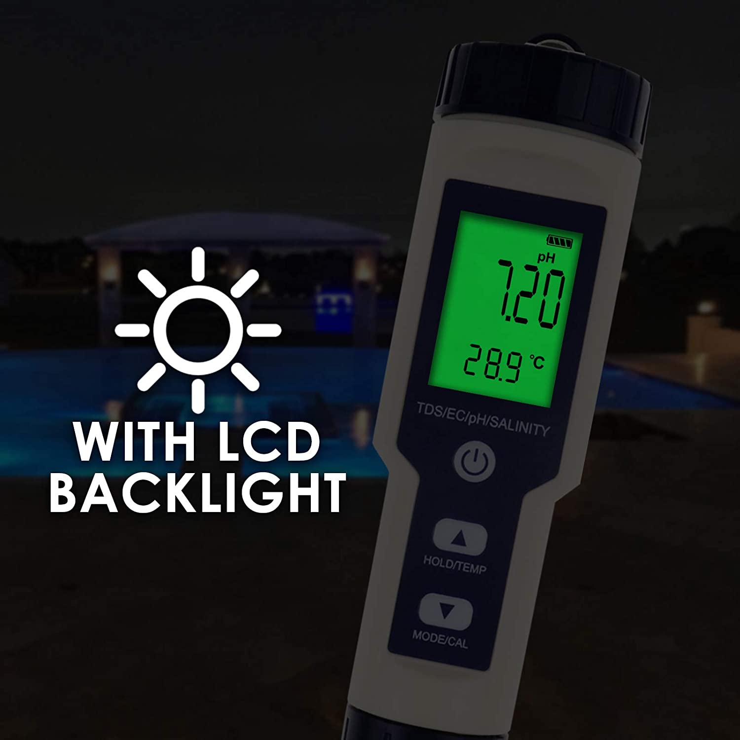 5 In 1 Digital PH Meter With TDS EC Salinity Temperature Measurement Waterproof PH TDS Temp 0.01 Resolution High Accuracy Pen Type Tester, Water Tester For Water, Wine, Spas, Aquariums