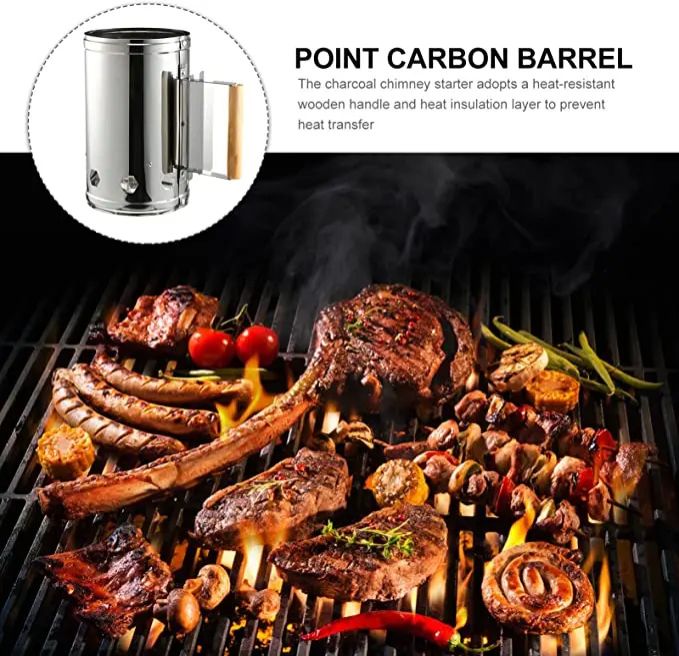 2 PACK Grill BBQ Stove Chimney Charcoal And Blower Starter Fireplace Accessories Tools
