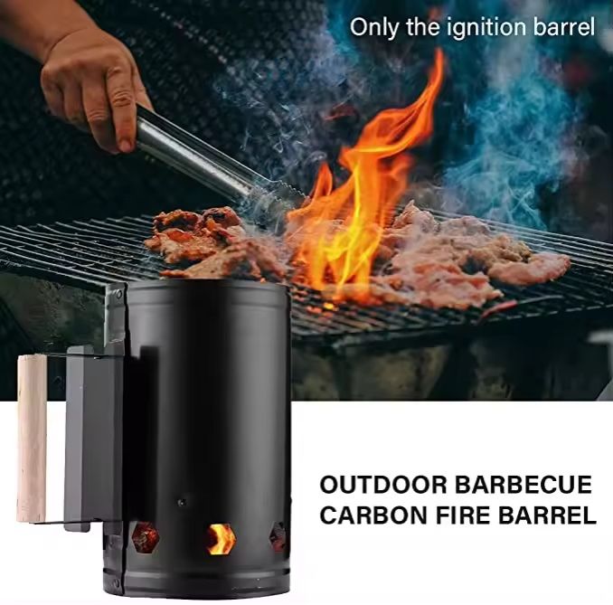 2 PACK Grill BBQ Stove Chimney Charcoal And Blower Starter Fireplace Accessories Tools