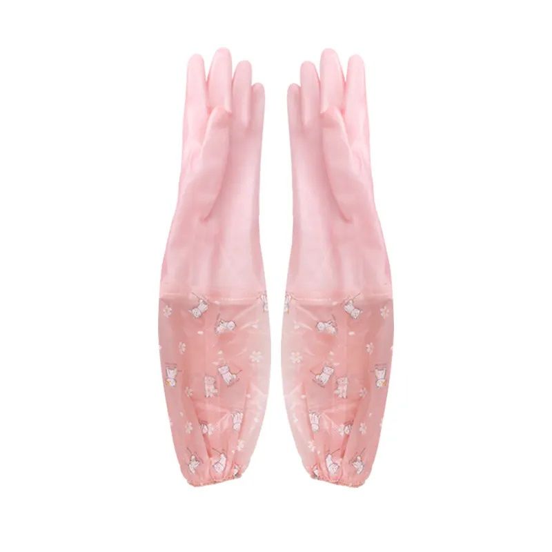 Domestic Rubber Gloves Dishwashing All Purpose Silicon Latex Kitchen Toilet Protective House Home Use Pink Blue
