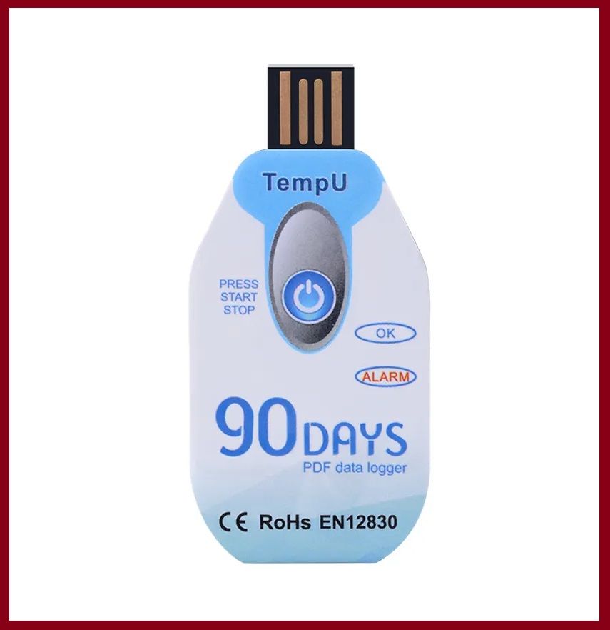 90 days Datalogger Disposable temperature recorder Sensor pdf export Temperature Data Logger Record for Cold Chain Fresh Pharmacy