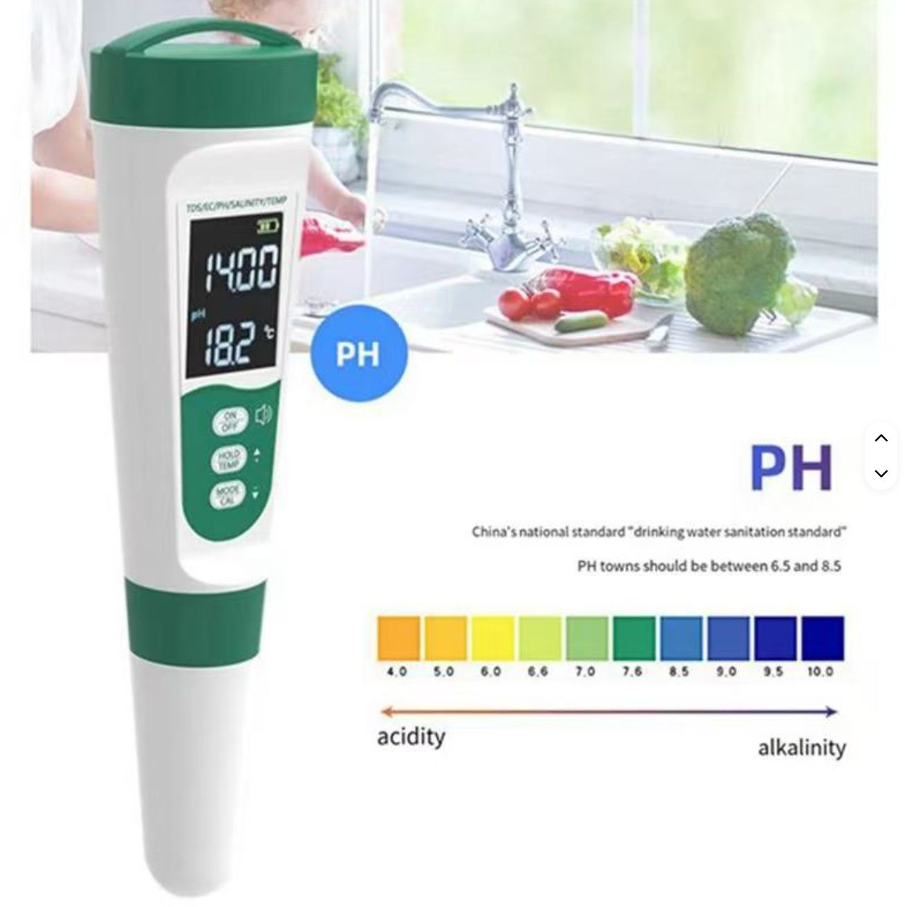 5 In 1 Digital PH Meter With TDS EC Salinity Temperature Measurement Waterproof PH TDS Temp 0.01 Resolution High Accuracy Pen Type Tester, Water Tester For Water, Wine, Spas, Aquariums