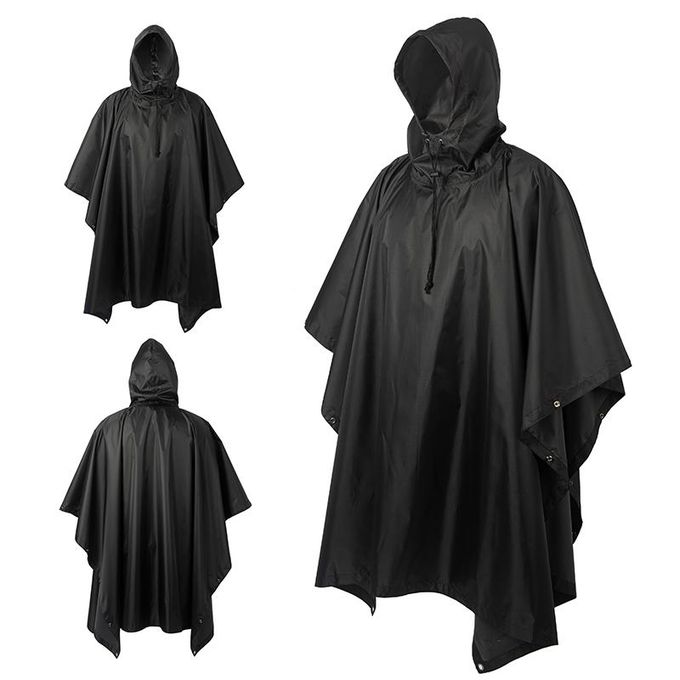 Hooded Rain Poncho for Adult, Waterproof Lightweight Raincoat for Hiking Camping