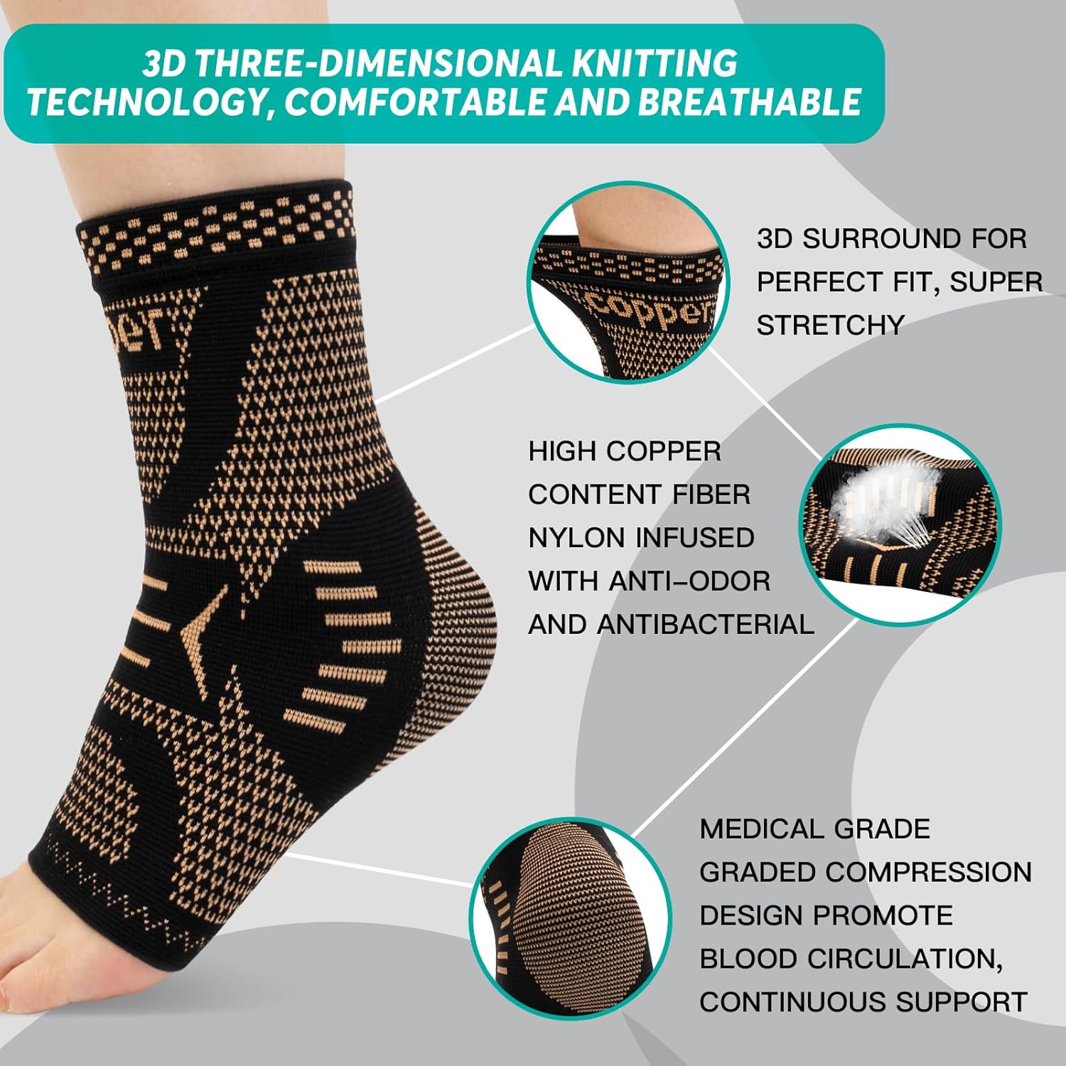 Ankle Brace Plantar Fasciitis Relief Sleeve Compression Support Sprain Protector Achilles