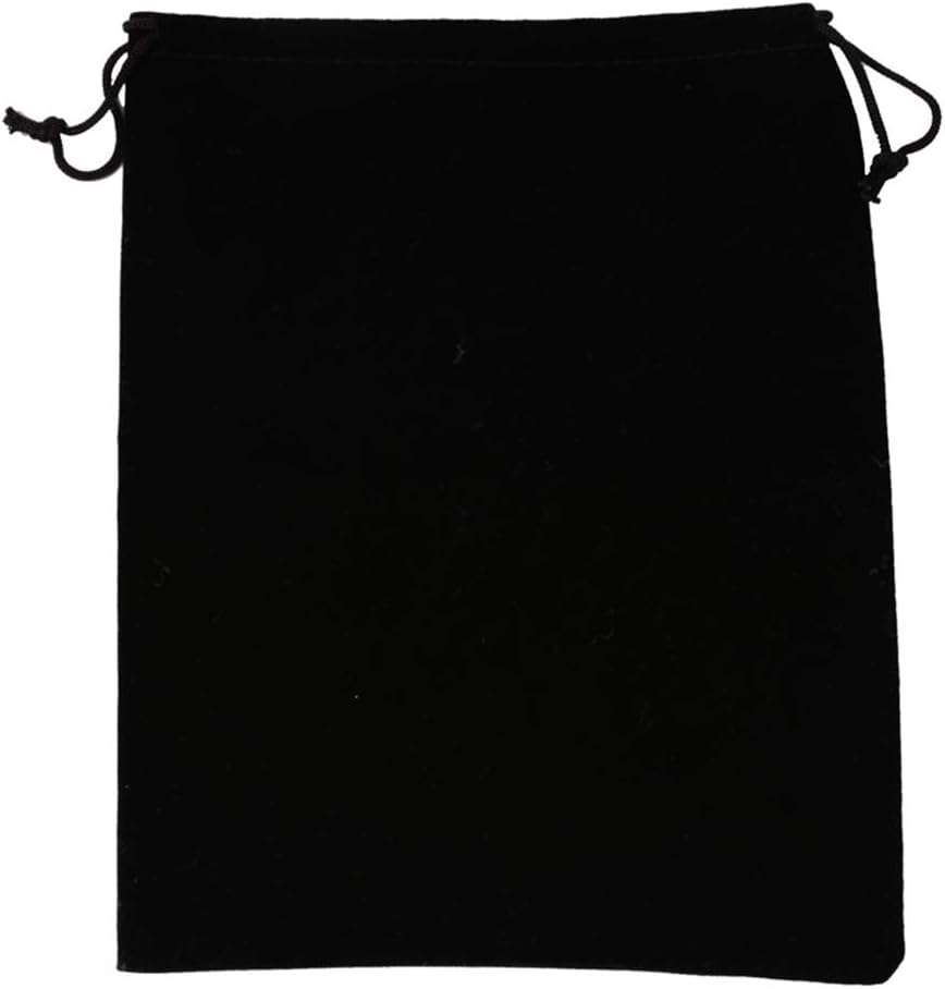 Pack of 5  Velvet Bags 15 x 20 cm Velvet Jewelry Bags with Drawstring Pouch Wedding Christmas Party-Black