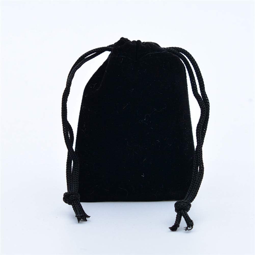 Pack of 5  Velvet Bags 15 x 20 cm Velvet Jewelry Bags with Drawstring Pouch Wedding Christmas Party-Black