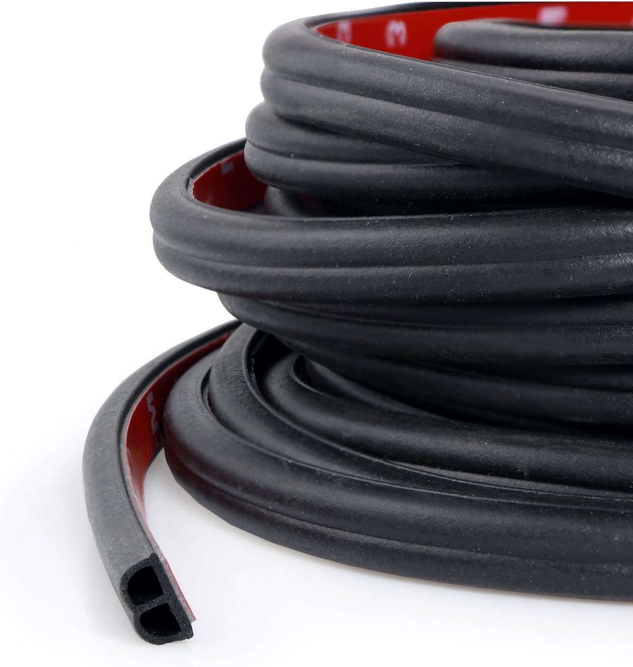 Door Seal Strip – B Shape Self Adhesive Rubber Fit for Most Cars (16M) Guard Protector Weatherstrip