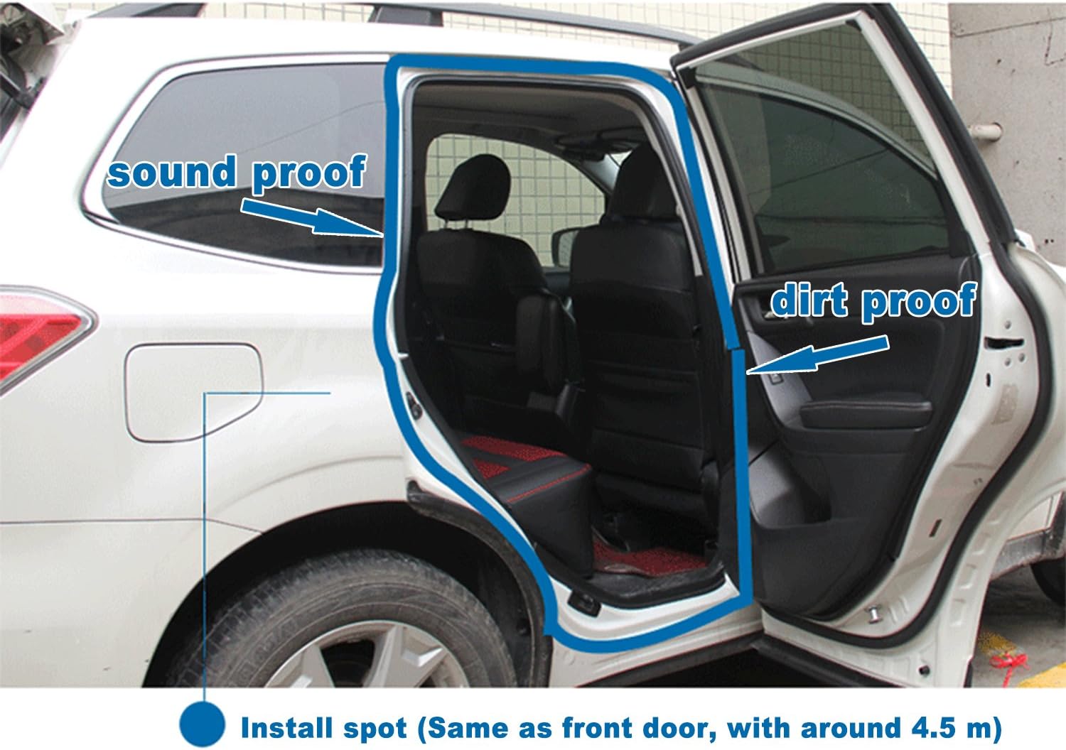 Door Seal Strip – B Shape Self Adhesive Rubber Fit for Most Cars (16M) Guard Protector Weatherstrip