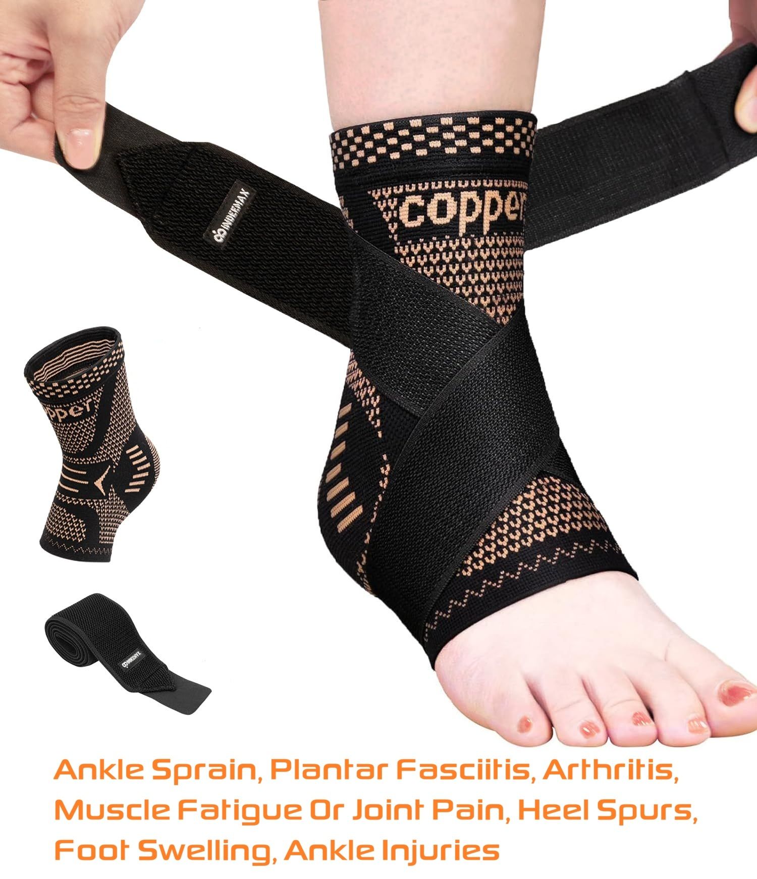 Ankle Brace Plantar Fasciitis Relief Sleeve Compression Support Sprain Protector Achilles
