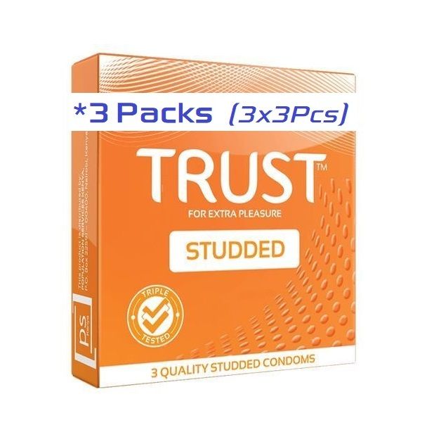 Trust Trusted Studded Condoms 3 Packets = (9 Pcs) protection