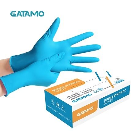 100 Blue Nitrile PVC Gloves Food Grade Medical Latex Rubber Chef Kitchen Cooking Tattoo - SMALL