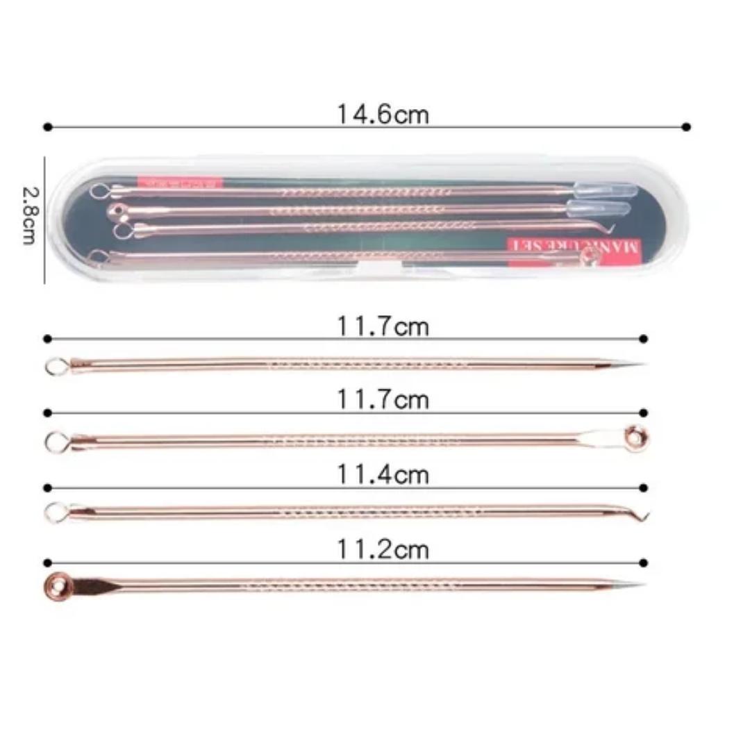 Blackhead Remover Pimple Popper Tool Kit 4 Pcs Acne Comedone Zit Blackhead Extractor Tool for Nose Face,Stainless Steel Whitehead Popping Removal Tool Set