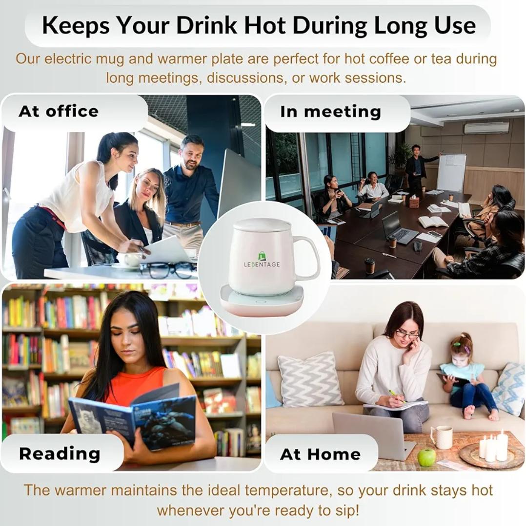 Electric Ceramic Mug with Warmer Plate | Keeps Hot Beverages Warm | Perfect for Coffee, Tea & Milk | Auto Shut-Off | Includes Spoon & Lid (White Color)

￼

￼

￼

￼

￼

￼

￼

￼