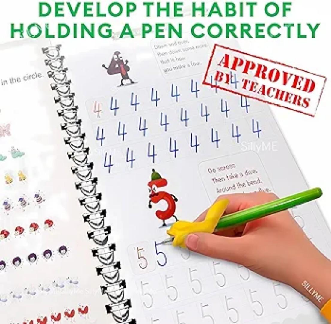 Sank Magic Practice Copy Book For Kids 2-5 Years - Reusable Magical Book Drawing Alphabet Writing Practice Book, Multicolor