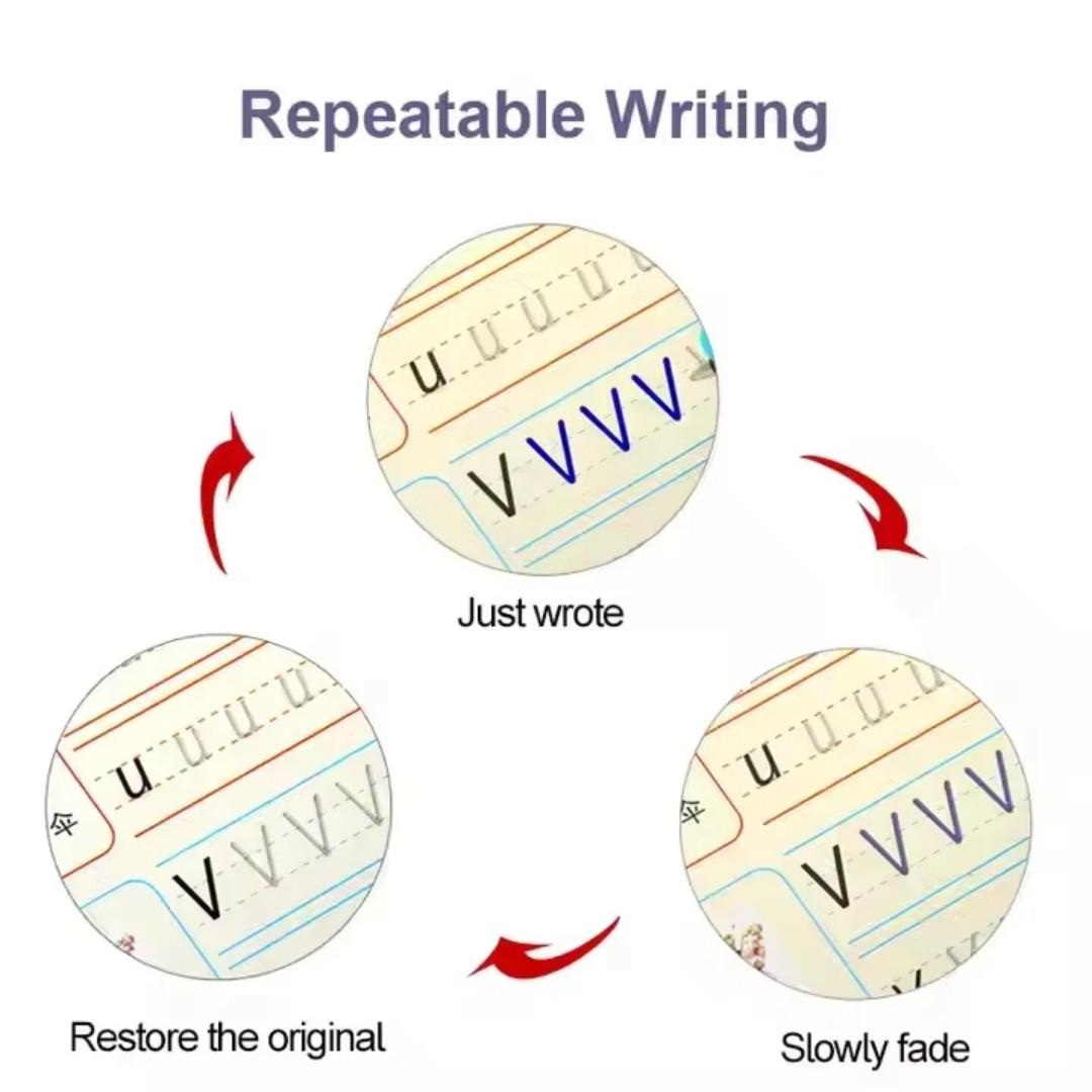 Sank Magic Practice Copy Book For Kids 2-5 Years - Reusable Magical Book Drawing Alphabet Writing Practice Book, Multicolor