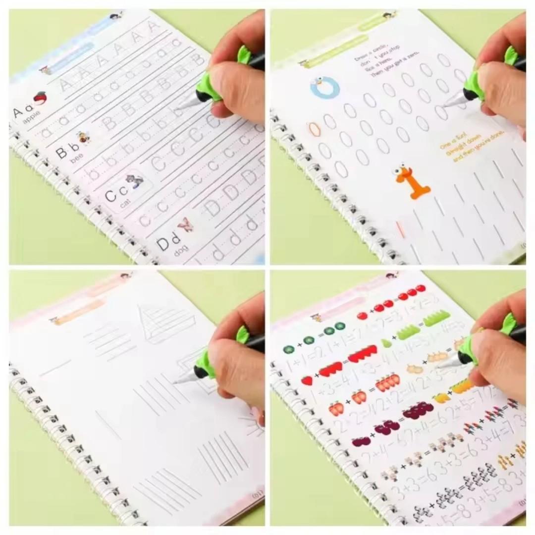 Sank Magic Practice Copy Book For Kids 2-5 Years - Reusable Magical Book Drawing Alphabet Writing Practice Book, Multicolor