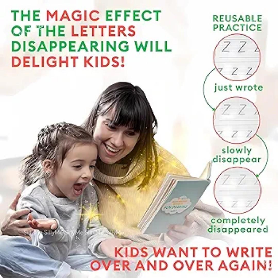 Sank Magic Practice Copy Book For Kids 2-5 Years - Reusable Magical Book Drawing Alphabet Writing Practice Book, Multicolor
